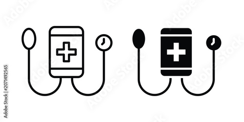 Tableau sur toile Tonometer icon in line art design vector concepts
