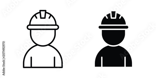 Photos Worker icon in line art design vector concepts