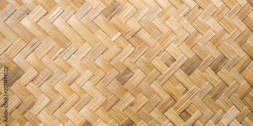 Foto Oatmeal brown bamboo weave texture herringbone basketwork zig zag surface backgr