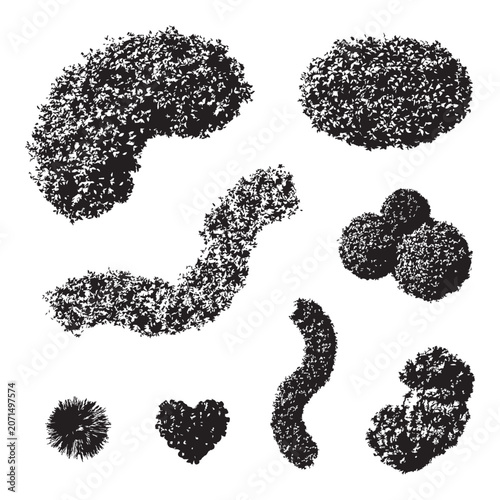 Set of top view bush silhouettes for architectural landscaping plans and design projects.