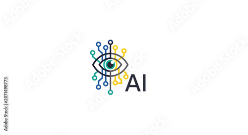 A digital eye icon representing advanced machine learning and modern technology