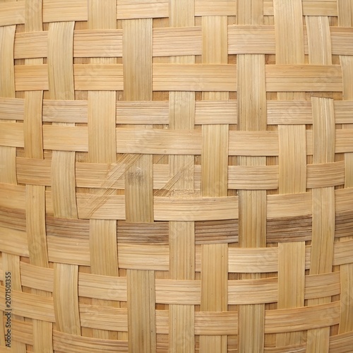 Cuadro en lienzo Natural tan woven bamboo basketry checkerboard block pattern background