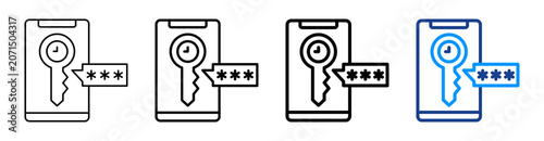 One Time Password Multiple Outline Collection Set