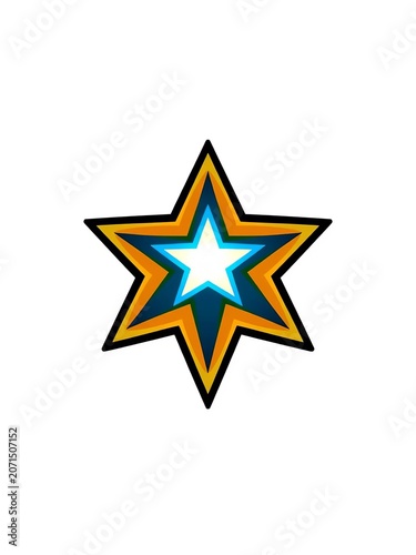 Flat design star icon isolated on white background, design elements, forms