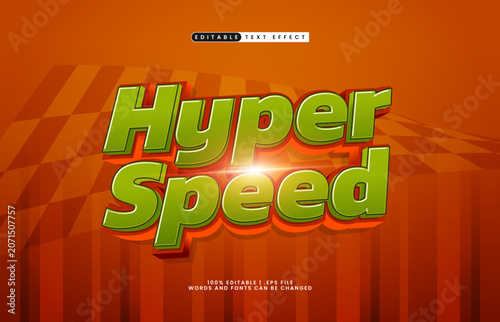 Hyper Speed Editable Text Effect - Dynamic Racing Typography for Fast Action Design