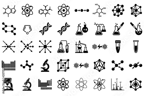 Chemistry and science icons for human internal organs research