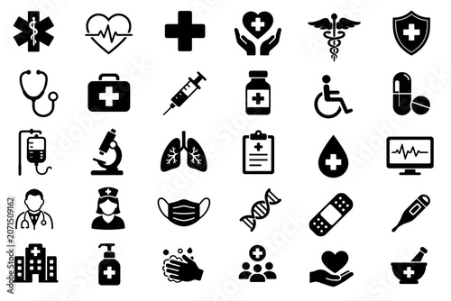 Medical icons for chemistry science and human internal organs