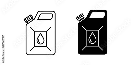 Bild auf Leinwand Fuel jerrycan oil container vector icon set with jerrycan container canister gas