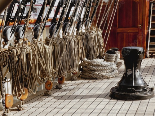 Ropes on a wooden deck