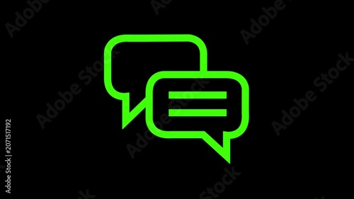 text message animated outline message, speak, illustration, bubble, icon, speech, communication, dialogue, 4k video.