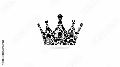 Black crown made of skulls and bones.