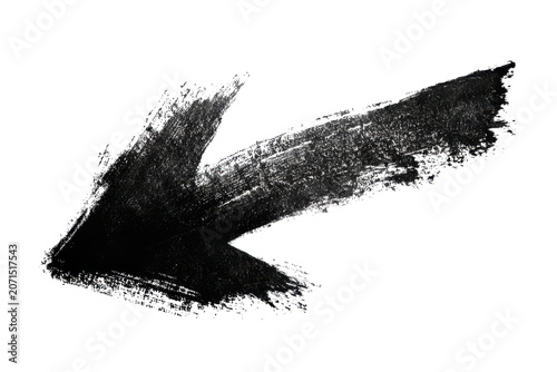 Dynamic movement bold black arrow pointing downwards isolated on transparent background. Hand-drawn black ink arrow pointing right isolated on white background.