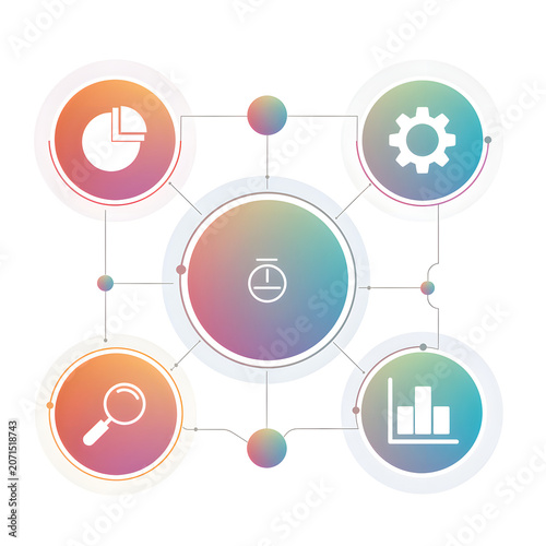 Premium Business Infographic Vector Template with Circular Workflow Layout and Professional Corporate Design