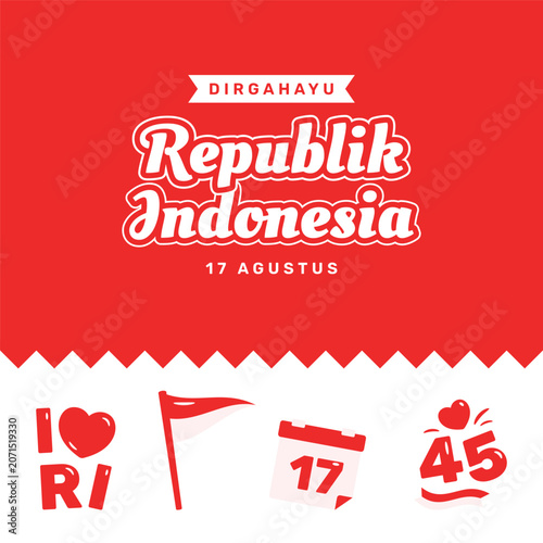 Dirgahayu Republik Indonesia Banner Design Event Celebrate Background