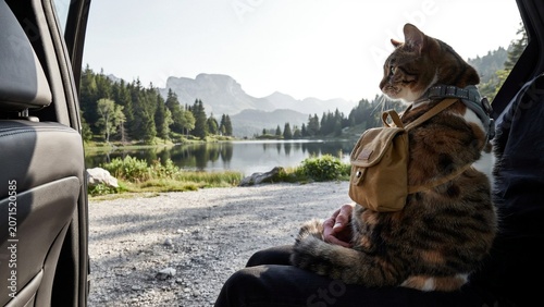 cat travelling with owner
