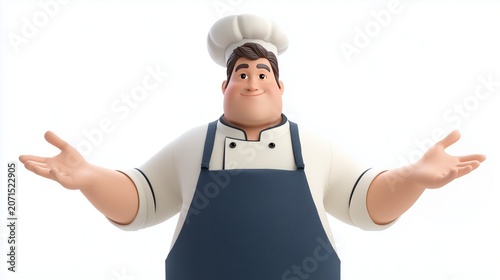 Chef avatar isolated on white background, 3D rendering