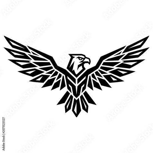 Black eagle logo with wings spread 1.