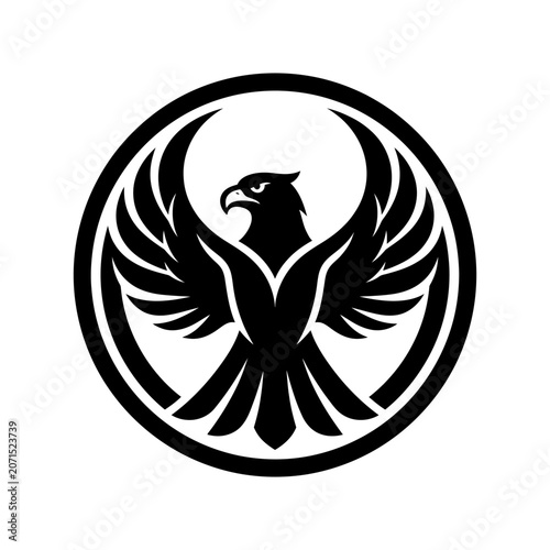 Black silhouette of an eagle bird.