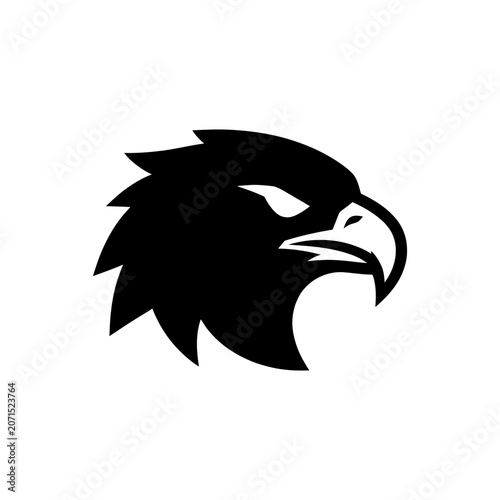 Black silhouette of eagle head.