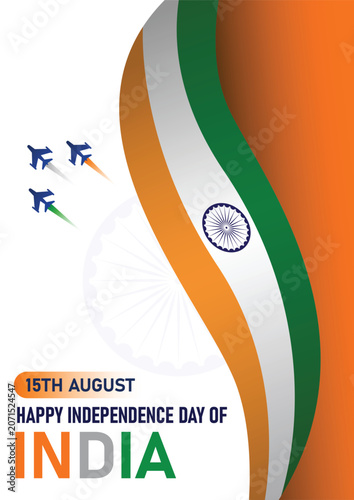 Modern India Independence Day social media template with tricolor patriotic design