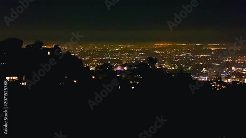 Night view of Los Angeles from a hill
