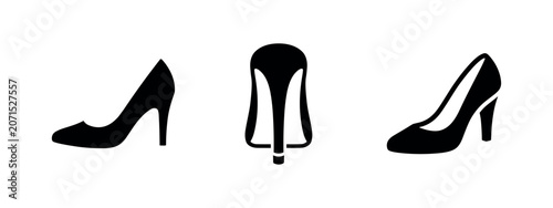Tableau sur toile High heels shoes icons set