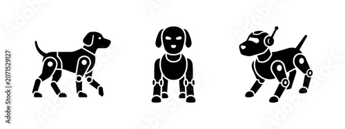 Foto Robotic dog icons set