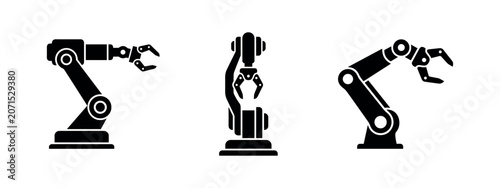 Foto Robotic industrial arm icons
