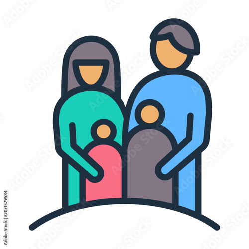 Fotografia Family  Icon - Lineal Color