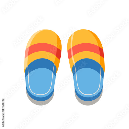Flat illustration of colorful sandals pair