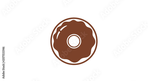 A simple brown circular pastry icon isolated on a white background