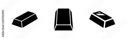 Φωτογραφία Gold Bars and Precious Metal Ingots Icons Set: Wealth, Finance, and Investment S