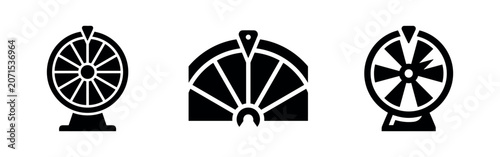 Photos Fortune Wheel Icons for Games of Chance and Gambling