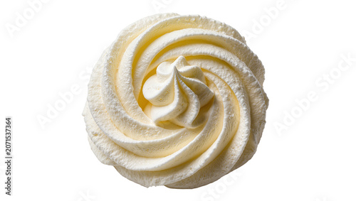 Obraz na płótnie Swirled dollop of creamy whipped topping, isolated on transparent background
