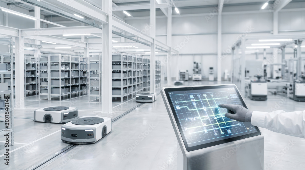 Fototapeta premium Automated warehouse logistics system for efficient supply chain management