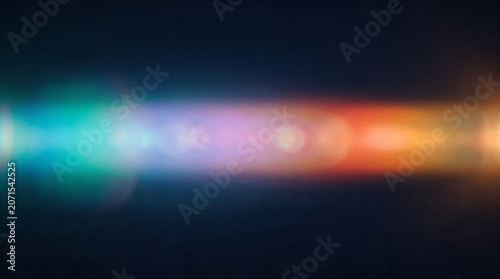Abstract glowing light beam flare with colorful gradient.