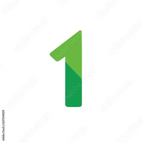 Green Number One Vector Icon