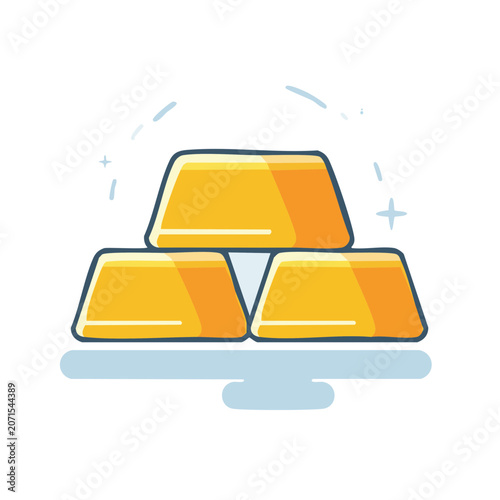 Stacked Gold Bars Vector Illustration
