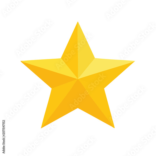Flat gold star vector icon