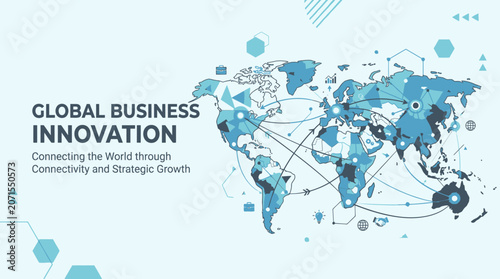 Business innovation strategy connects global network through technology
