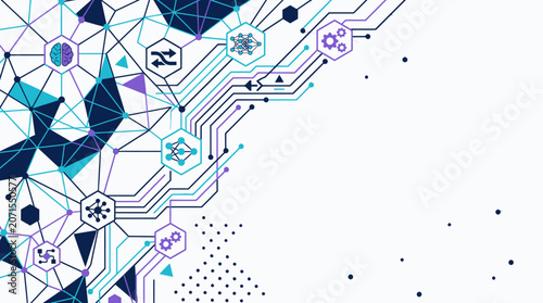 VOLK group creates futuristic circuit board illustration with geometric shapes
