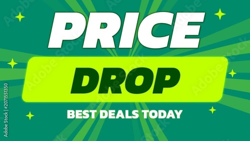 Price Drop Promotional Banner with Best Deals Today Marketing Concept