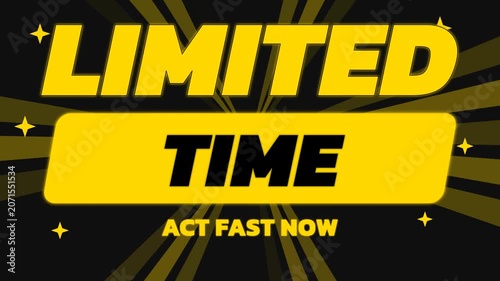 Limited Time Sale Banner with Urgent Promotional Offer and Call to Action