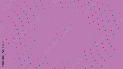 Schilderij op canvas Halftone pattern with small pink and blue diamonds on a light purple background,