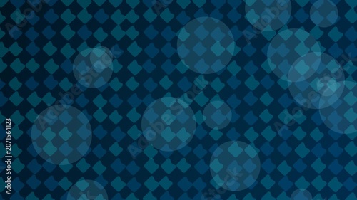 Abstract Blue Geometric Background with Glowing Bokeh Light Effects