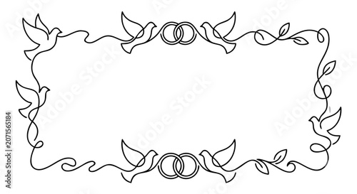 Fotografie doves and rings border