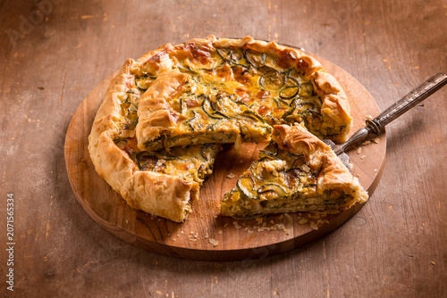 Savory Zucchini and Scamorza Tart