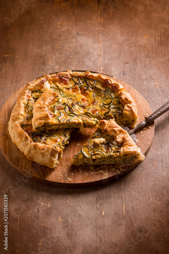 Savory Zucchini and Scamorza Tart