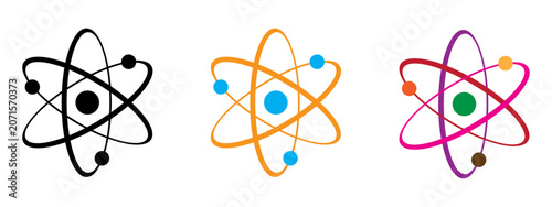 Foto Atom icon, logo, symbol vector illustration