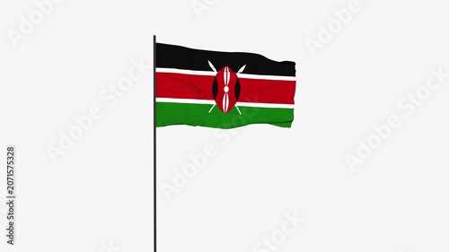 Kenya Flag Animation 4K Transparent Background with Alpha Channel